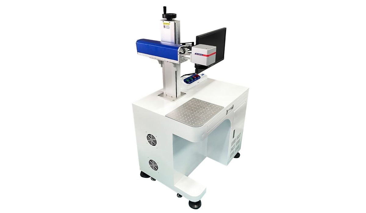 Full 100W fiber laser marking machine: laser source, power, pulse width, marking area, galvo speed, cooling and software.